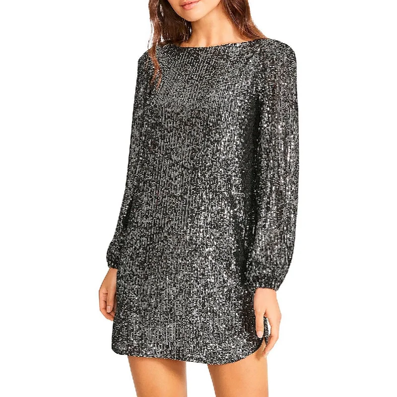Early Access Steve Madden Womens Delorean Sequined Mini Cocktail and Party Dress