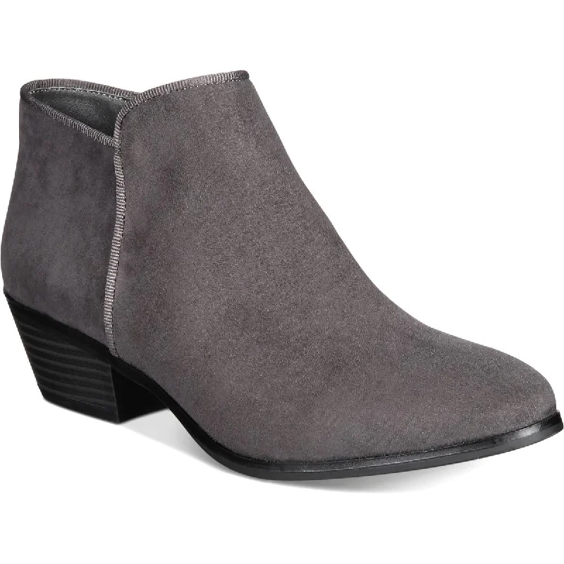 Hurry In Style & Co. Womens Wileyy Faux Suede Zipper Booties