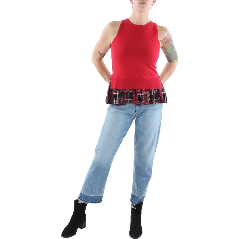 Low Prices Tommy Hilfiger Womens Peplum Hem Patchwork Halter Top