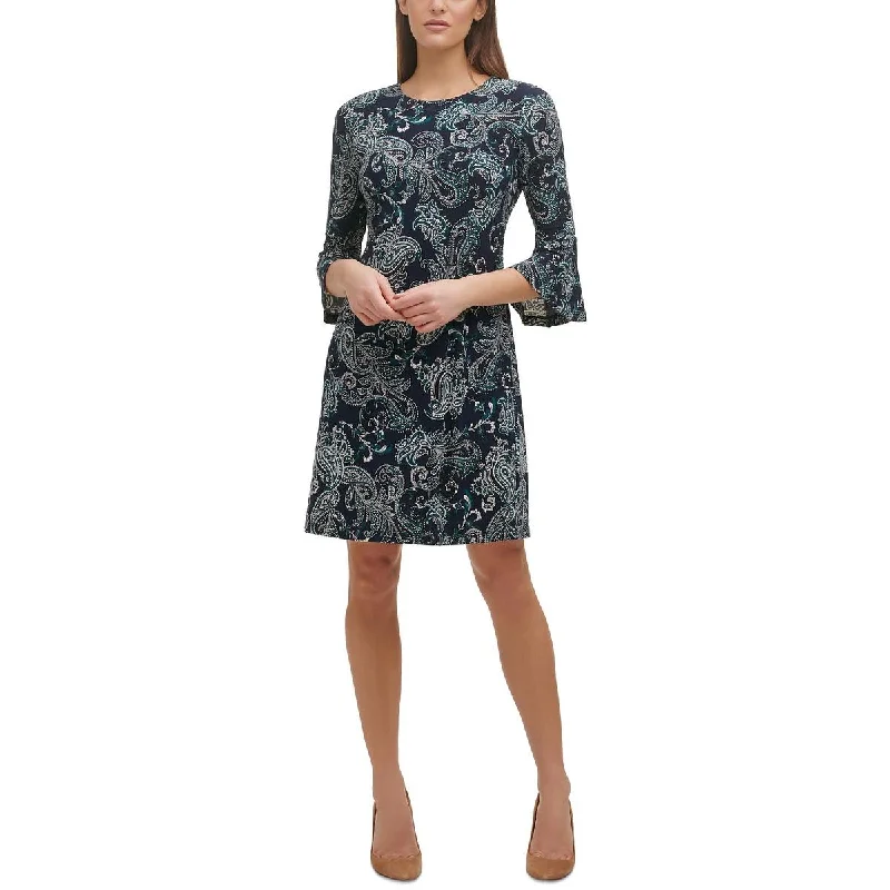 Mega Sale Tommy Hilfiger Womens Printed Bell Sleeve Mini Dress