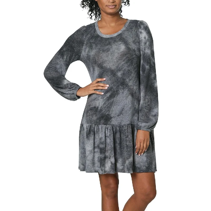 Fantastic Deals Ultra Flirt Womens Plus Tie-Dye Short Sweaterdress