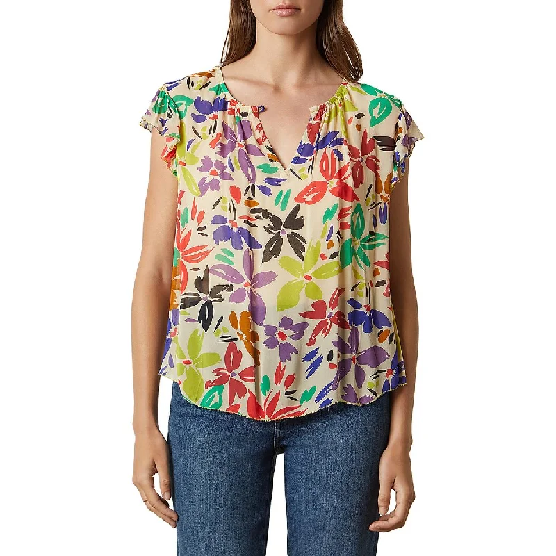 While Supplies Last VELVET BY GRAHAM & SPENCER Womens Gathered Neck Sheer Blouse