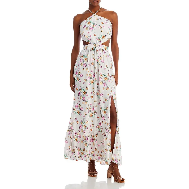 Buy More, Save More WAYF Womens Metallic Halter Maxi Dress