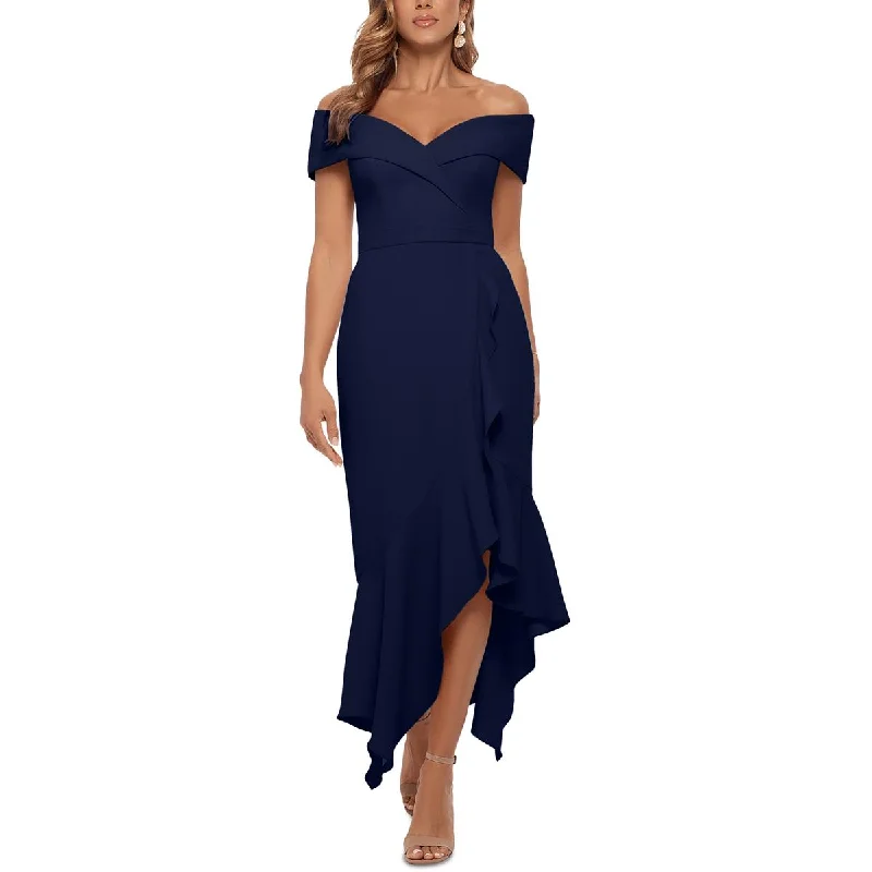 Exclusive Deal Xscape Womens Ruffled Off-The-Shoulder Fit & Flare Dress