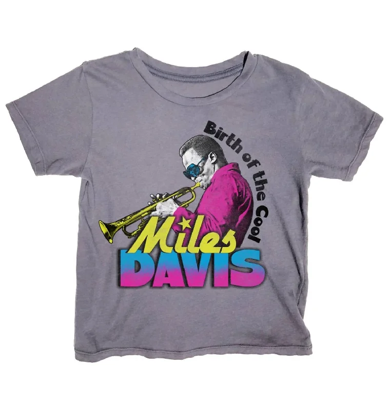 Girls Miles Davis Graphic Tee In Grey