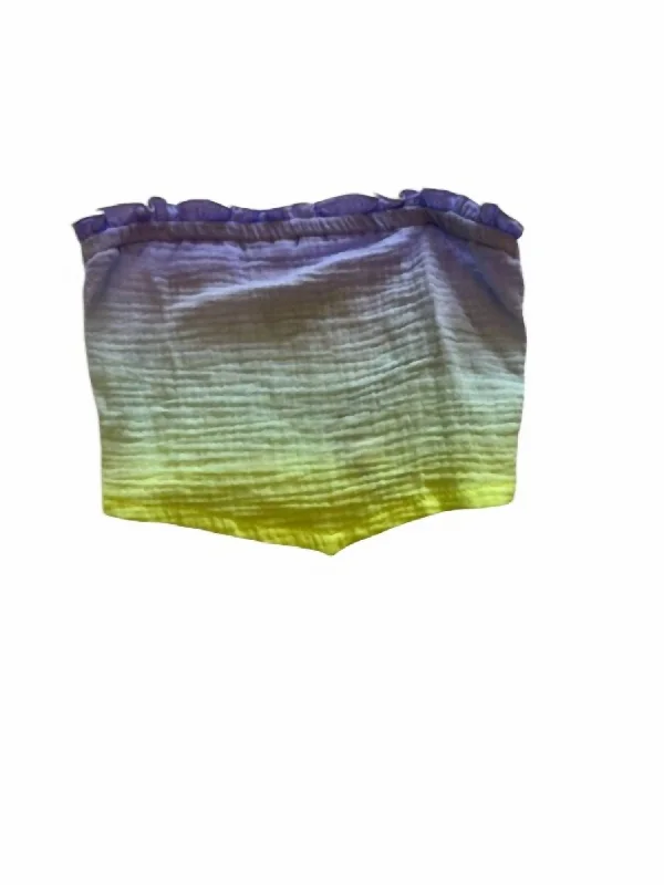 Girl's Ombre Top In Purple/yellow