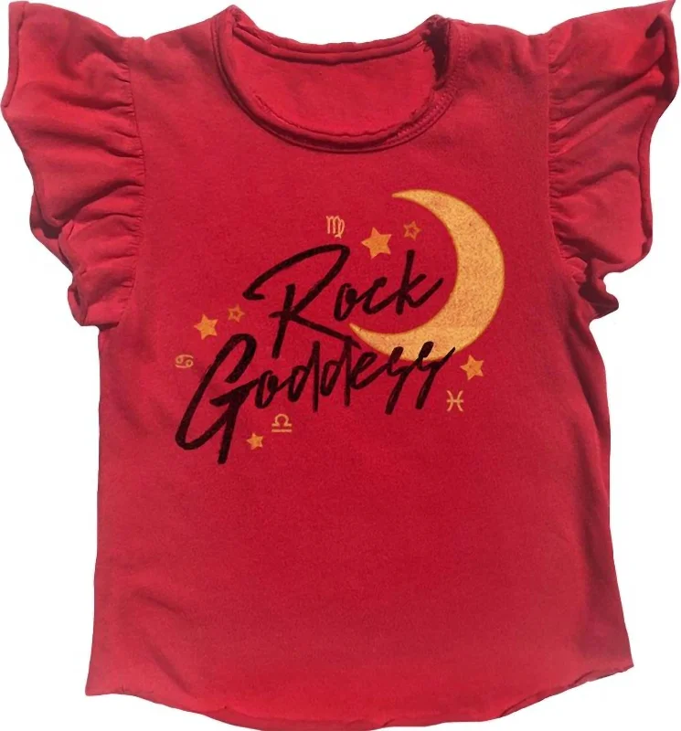 Girls Rock Goddess Tee In Red