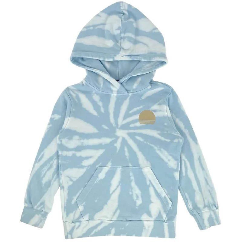 Girls Tie Dye Hoodie In Cirrus Blue