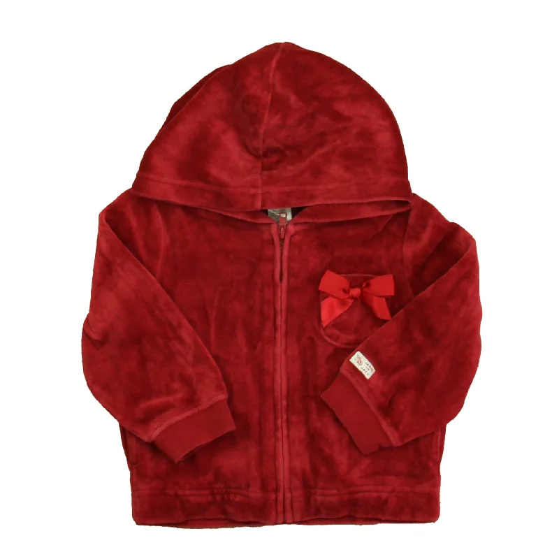 Janie and Jack Girls Maroon Velour Hoodie