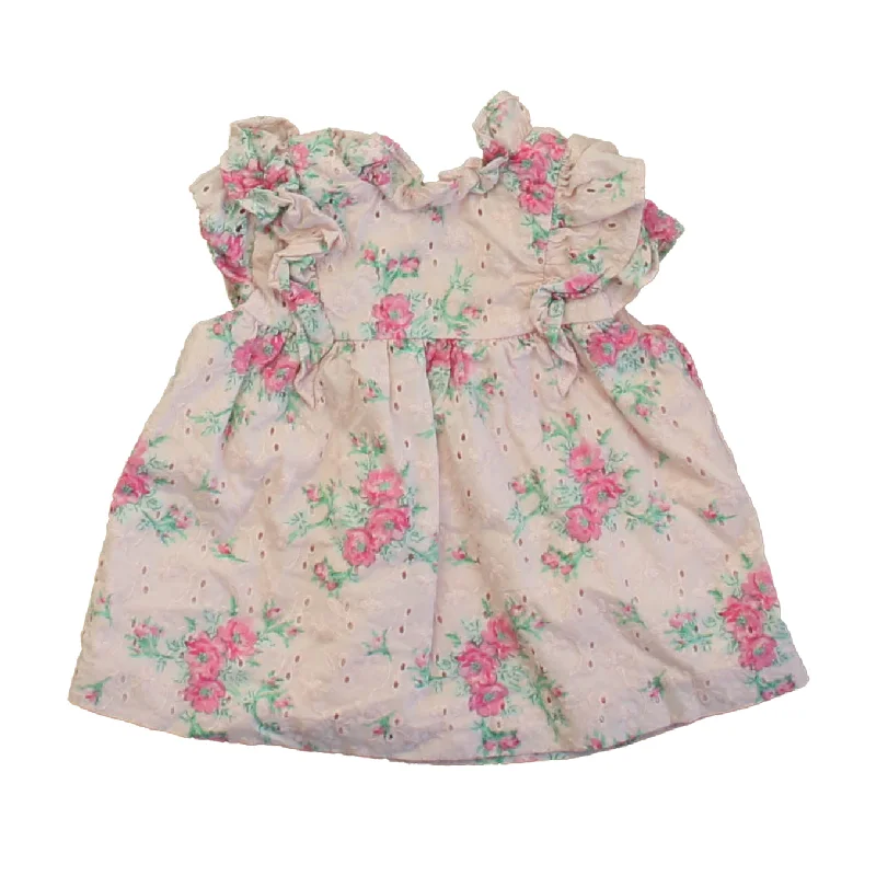 Janie and Jack Girls Pink Floral Blouse