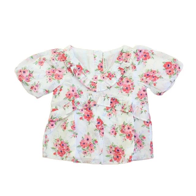 Janie and Jack Girls Pink Floral Blouse