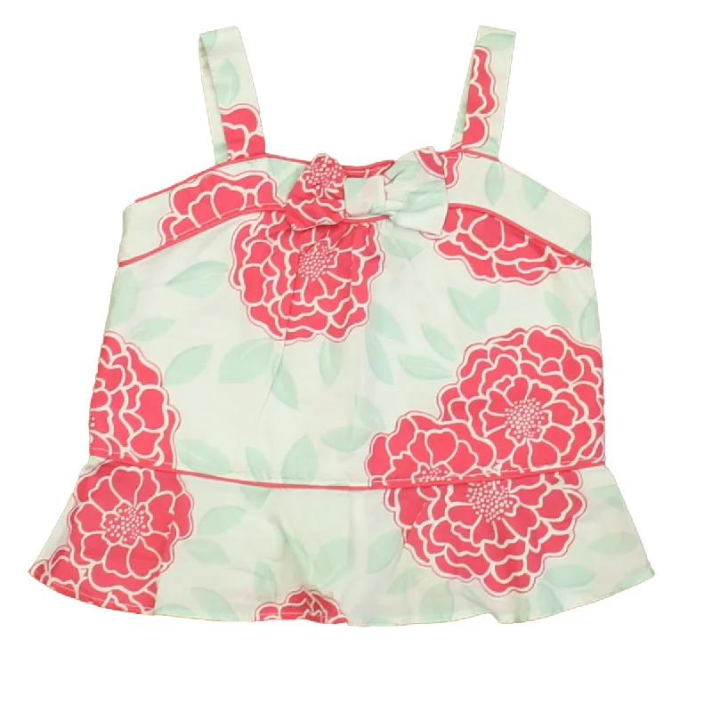 Janie and Jack Girls Pink | White | Aqua Floral Blouse