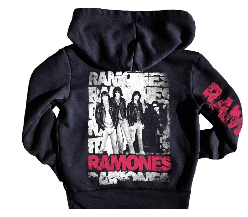 Kids Ramones Hoody In Black