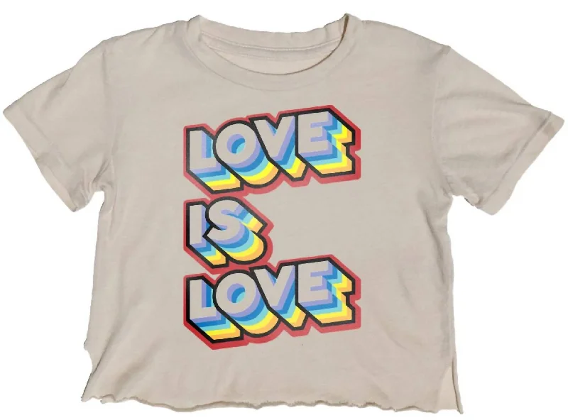 Love Is Love Cropped Tee In Cream