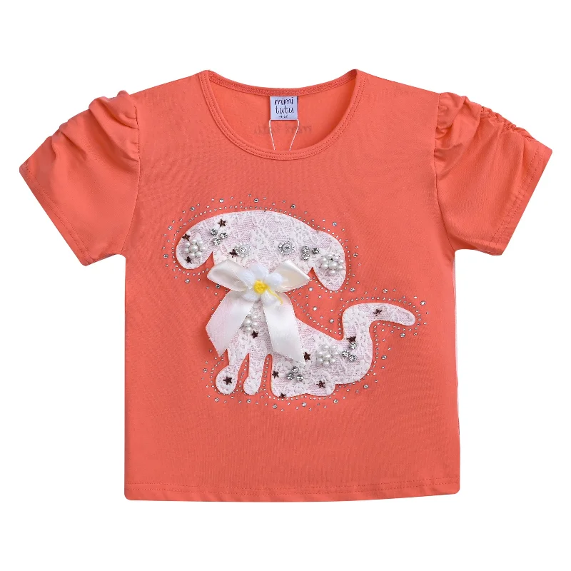 Orange Puppy Applique T-Shirt