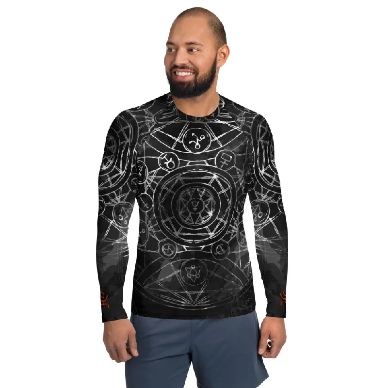 Peter Lee Thomas Sacred Geometry Black Men's Rash Guard