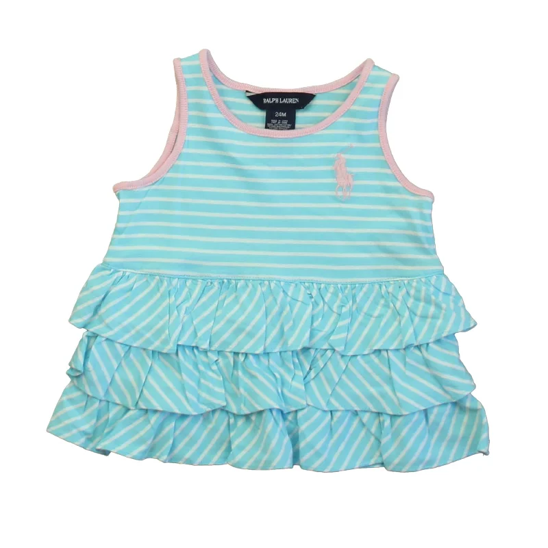 Ralph Lauren Girls Blue | White | Pink Tank Top