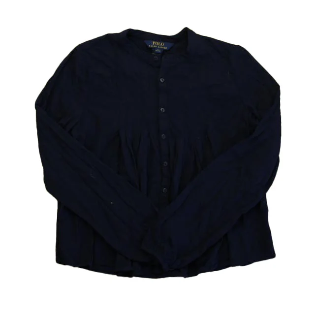 Ralph Lauren Girls Navy Long Sleeve Shirt