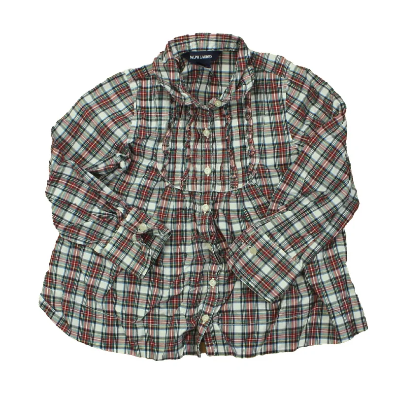 Ralph Lauren Girls Red | Black | Plaid Blouse