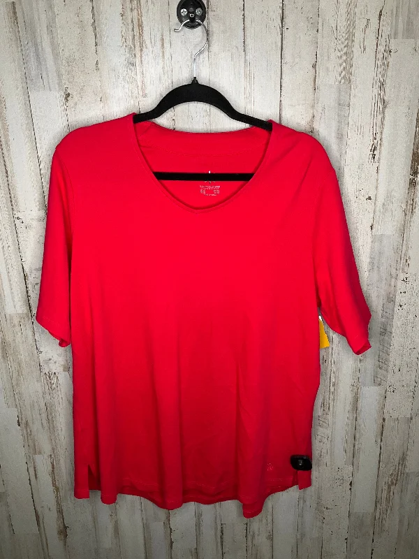 Red Athletic Top Short Sleeve Isaac Mizrahi Live Qvc, Size 2x