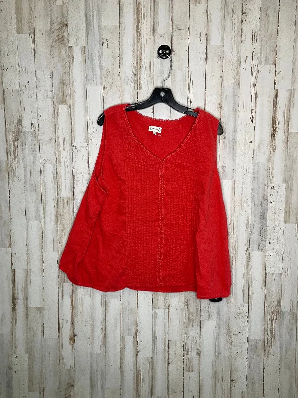 Red Top Sleeveless Wonderly, Size 3x