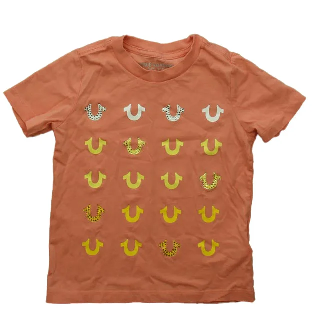 True Religion Girls Peach Horse Shoes T-Shirt