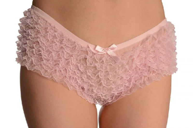 Bonus Savings Baby Pink Multi Layers Women Frilly Ruffle Lace Panty Shorts