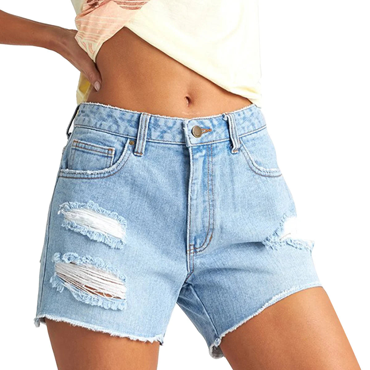 Act Now Billabong How Bout That Women's Denim Shorts - Blue