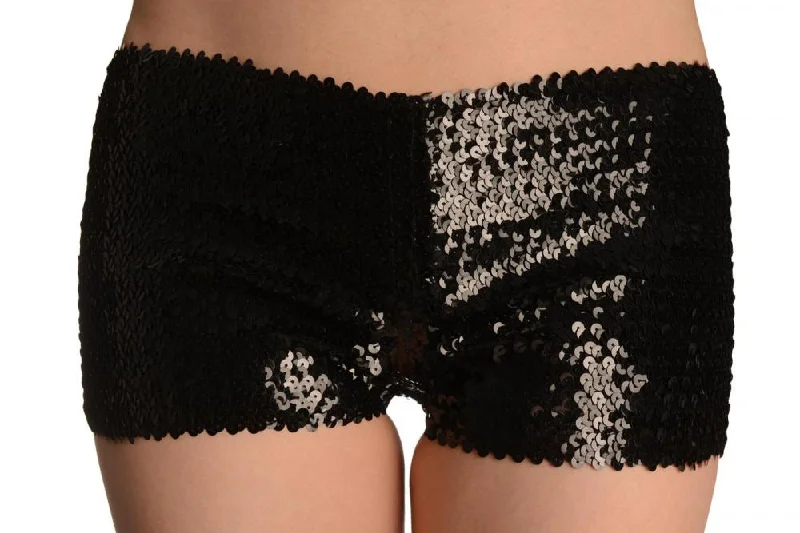 Huge Savings Black Sequined Party Shorts
