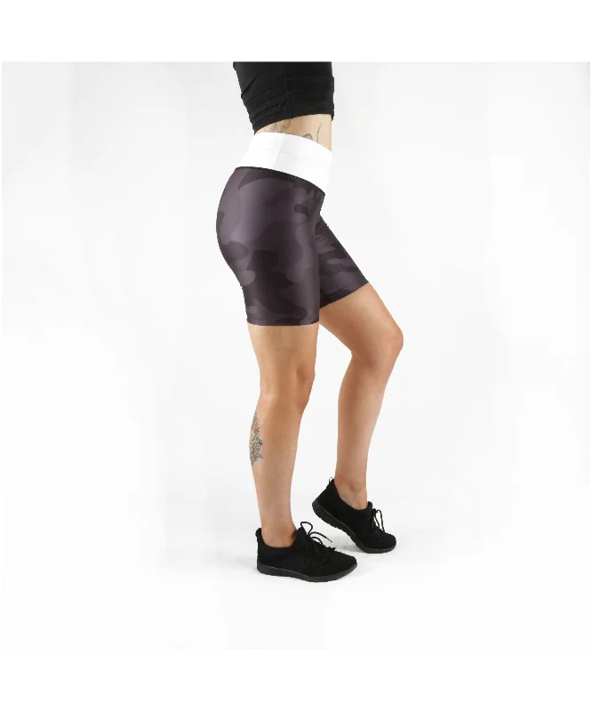 Closeout Combat Dollies Black Camo Gym Shorts