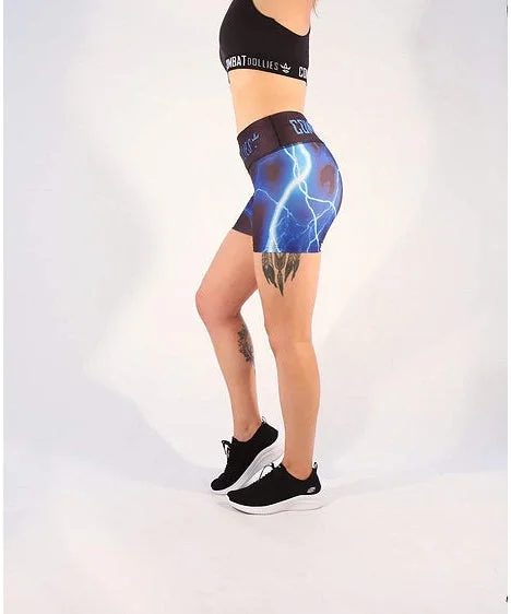 Combat Dollies Blue Lightning Fitness Shorts