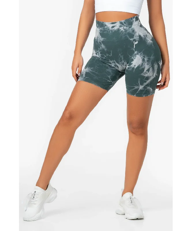 Famme Tie Dye Scrunch Shorts Green