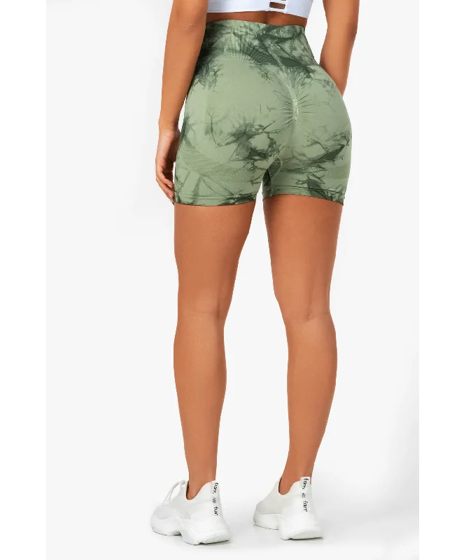 Famme Tie Dye Scrunch Shorts Light Green