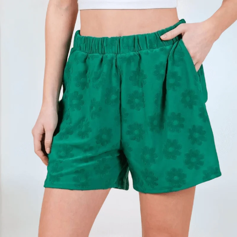 Closeout Sale Daisy Embossed Textured Shorts Made in USA