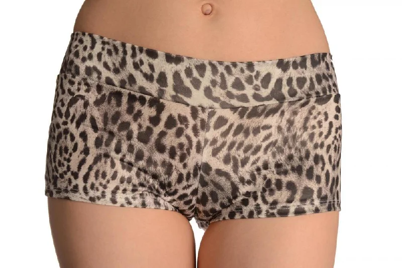 Shop and Save Grey Leopard Shorts