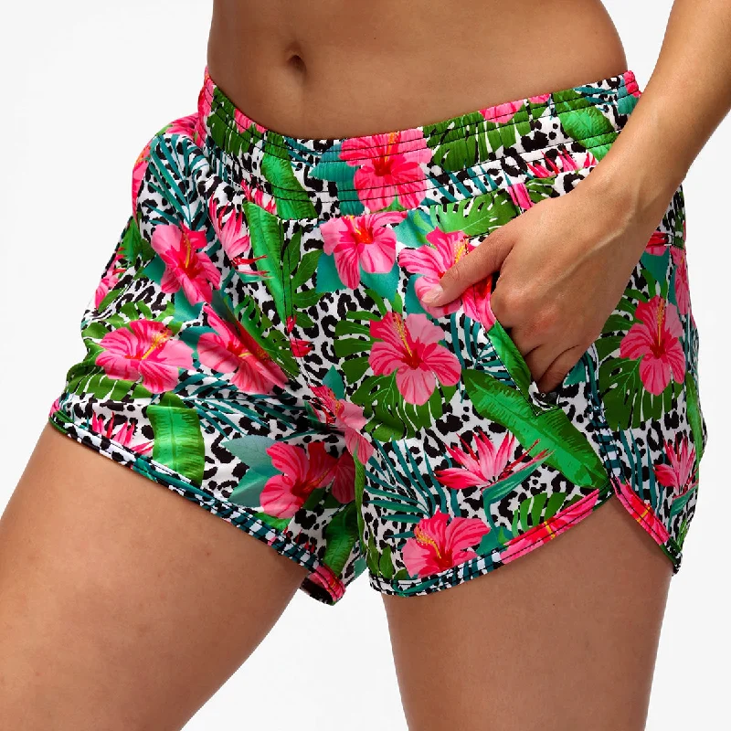 Online Only Hibiscus Loose  Fit Workout Shorts