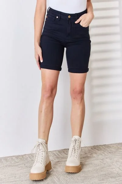 Major Savings Judy Blue Full Size High Waist Tummy Control Bermuda Shorts