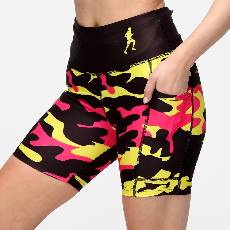 Super Deal LLHM Landmarks Camo Running Shorts With Pockets