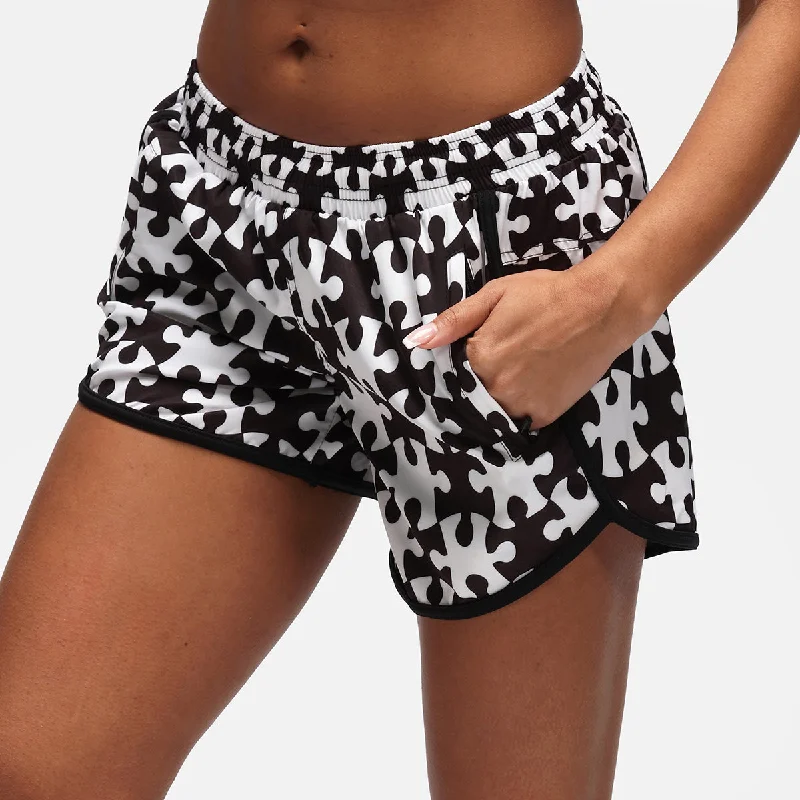 Today's Special Monochrome Jigsaw Loose Fit Workout Shorts