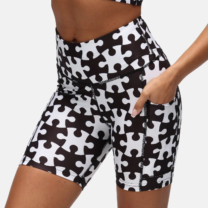 Best Bargains Monochrome Jigsaw Running Shorts