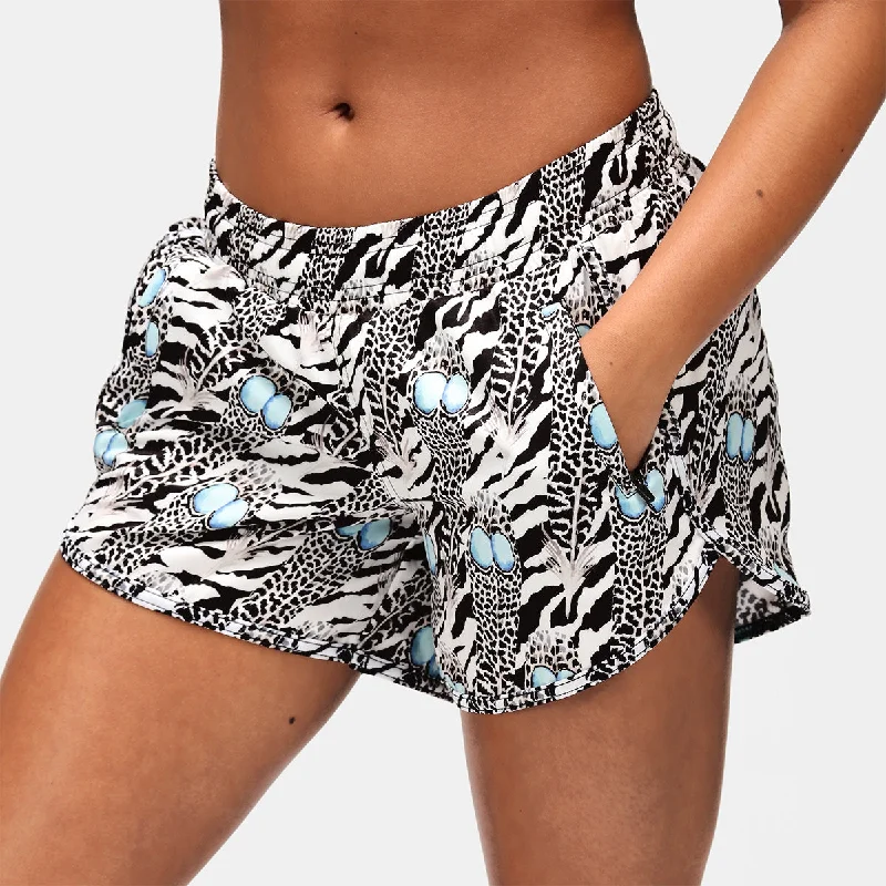 Online Only Monochrome Quill Loose Fit Workout Shorts