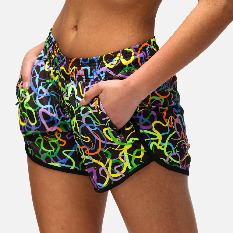 Price Buster Neon Noodles Loose Fit Workout Shorts
