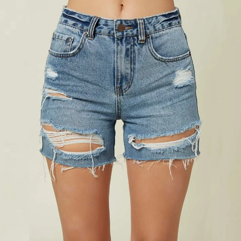 Hurry In O'Neill Angus Women's Denim Shorts - Blue