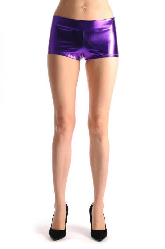 Can't Be Beat Purple Faux Leather Shorts