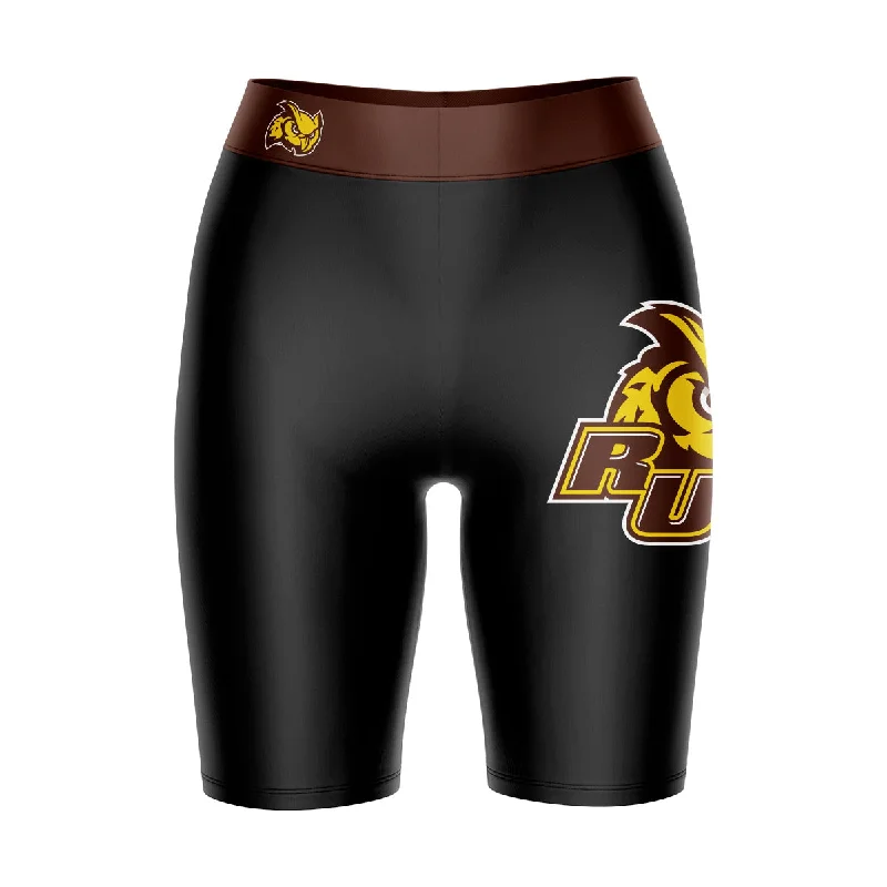 Rowan Profs Game Day Logo on Thigh & Waistband Black and Brown Womens Bike Shorts by Vive La Fete