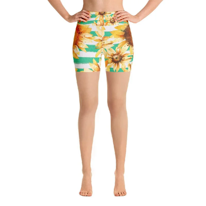 Super Sale Stripe Sunflower LaLa D&C  Bike Shorts