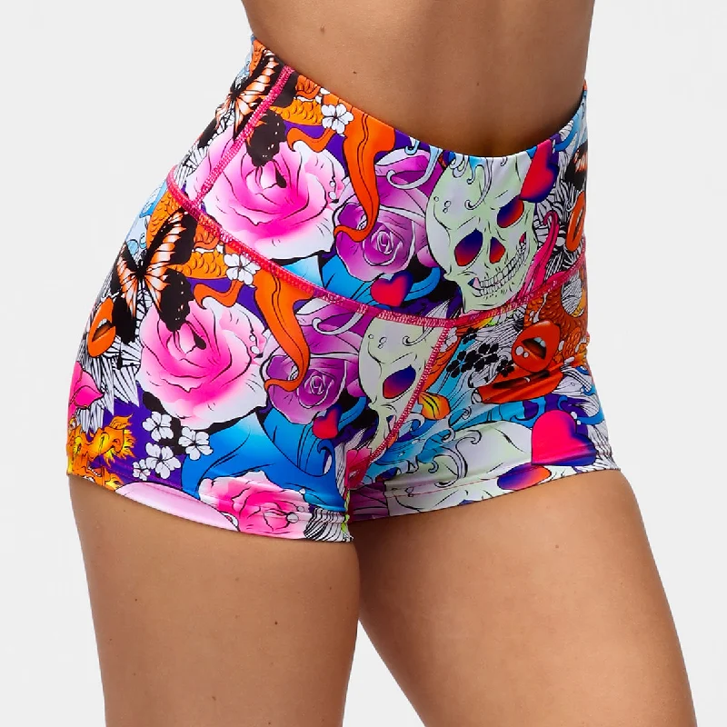 Price Meltdown Tattoo Skulls TikiBooty Shorts