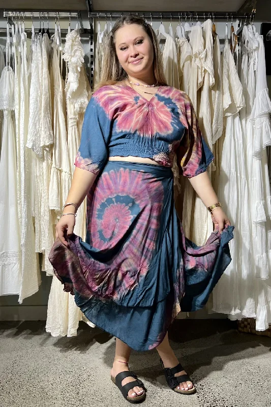 Can't Be Beat Tie Dye Rainbow Wrap Skirt
