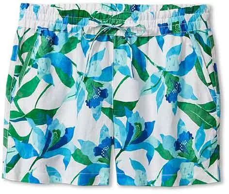 Early Access Tommy Bahama Women's 5-Inch Seaside Brights HR Easy Linen Shorts - White