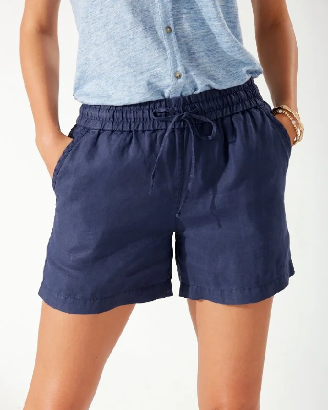 YEAR-End Sale Tommy Bahama Women's 5-Inch Palmbray HR Easy Linen Shorts - Island Navy*